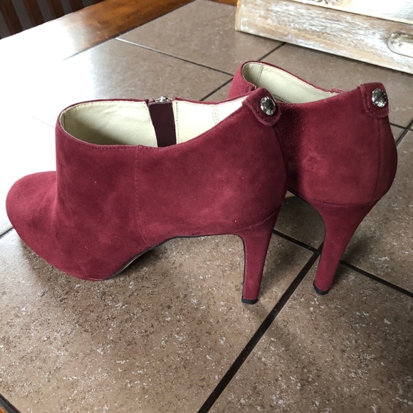 MICHAEL Michael Kors Deep Wine Suede Ankle Bootie - Picture 5 of 7